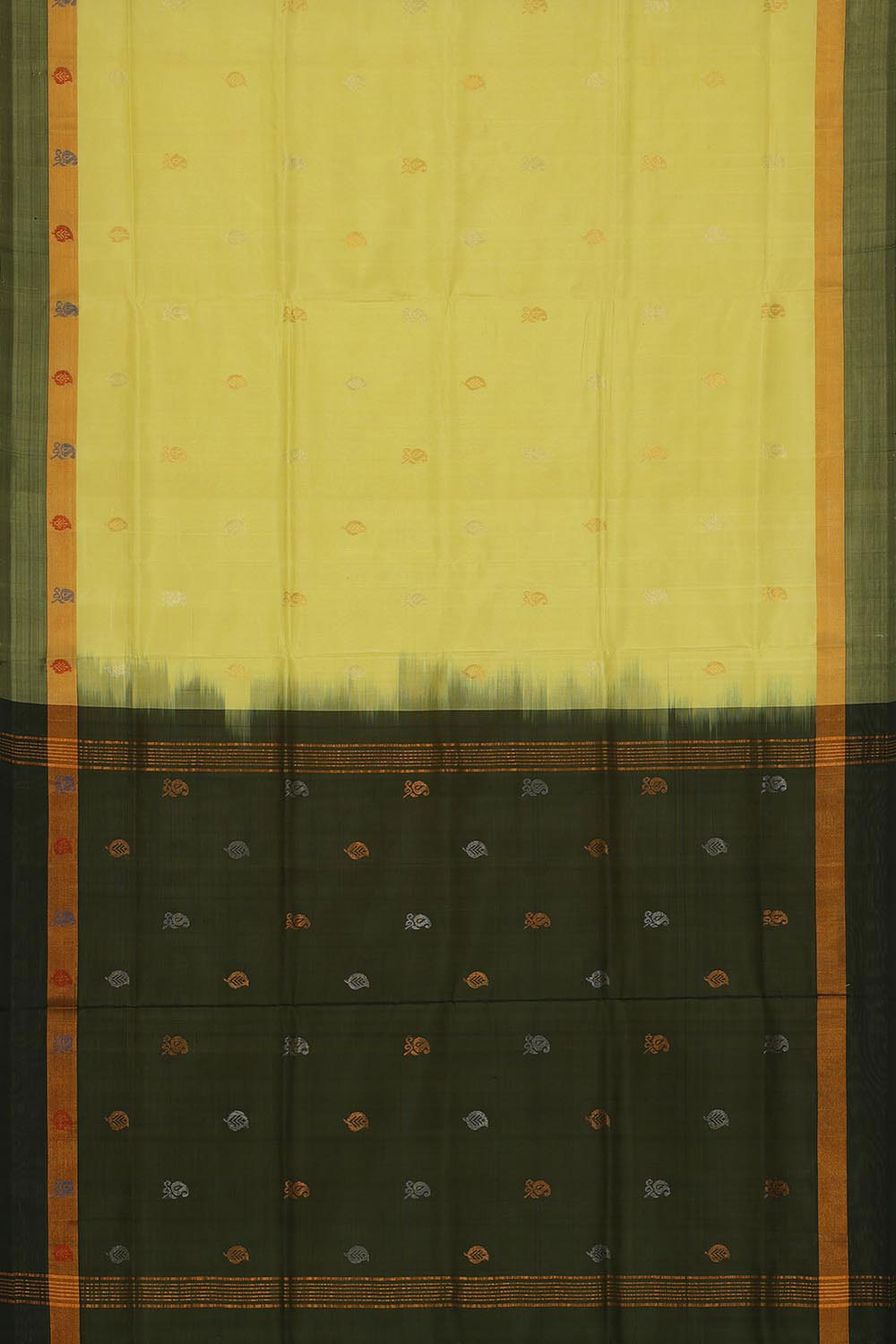 Image of Uppada Silk Greenish Yellow Saree